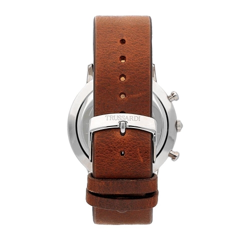 Trussardi T-gentleman 43mm mul blk dial l.brown s
