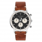 Trussardi T-gentleman 43mm mul blk dial l.brown s