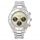 Trussardi T-logo 45mm mult beige dial br ss