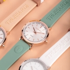 Orologio TRUSSARDI donna T-motif gomma verde / oro rosa