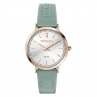 Orologio TRUSSARDI donna T-motif gomma verde / oro rosa