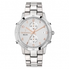 Trussardi T-style 44mm chro w/silver dial br ss