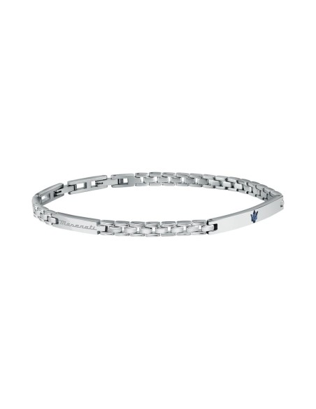 Bracciale MASERATI uomo acciaio logo blu