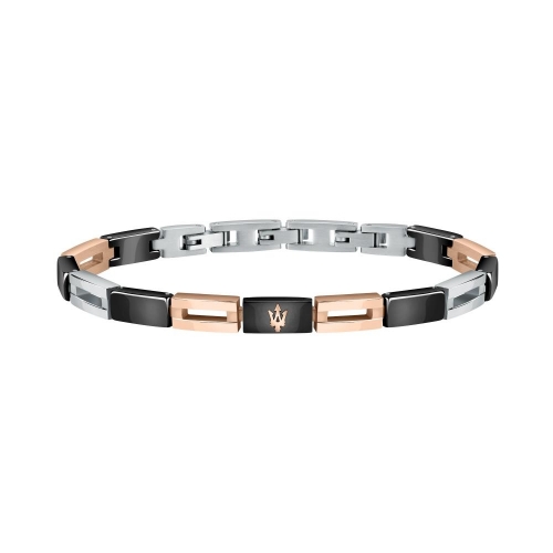 Bracciale MASERATI uomo Ceramic acciaio / oro rosa