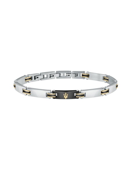 Bracciale MASERATI uomo Iconic acciaio / ceramica nera