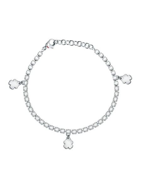 Bracciale SECTOR donna Tennis 3 quadrifogli / cristalli bianchi