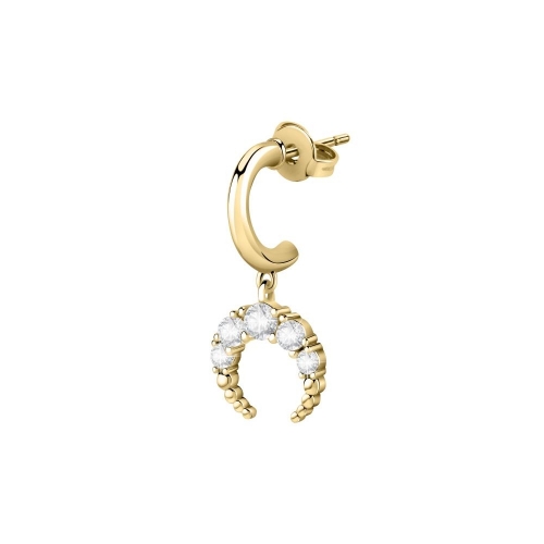 La Petite Story Single earrings brass yg moon+white cz