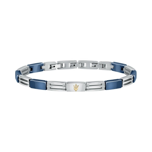 Bracciale MASERATI uomo Ceramic blu / logo dorato