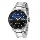 Maserati Sfida 44mm 3h blue+blk dial br ss maschile R8853140001