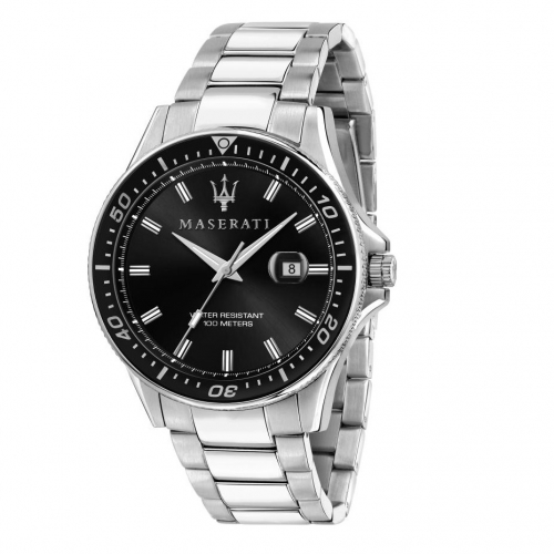 Maserati Sfida 44mm 3h black dial br ss maschile R8853140002