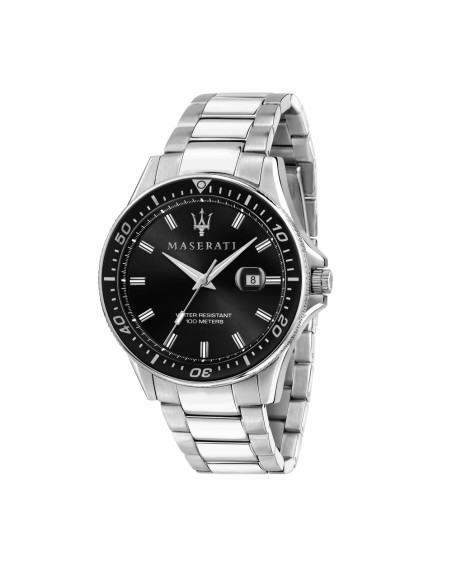 Maserati Sfida 44mm 3h black dial br ss