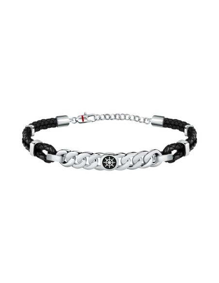 Bracciale SECTOR uomo Bandy pelle nero / rosa dei venti