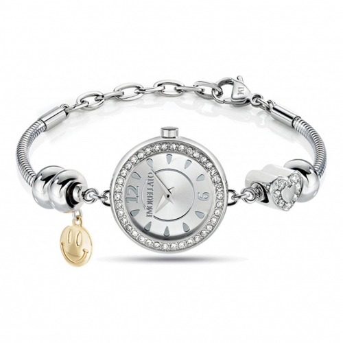Morellato Drops 26mm 2h silver dial br ss 4 bead donna