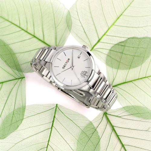 Sector 665 34mm 3h white dial br ss femminile R3253524504
