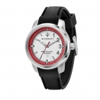 Maserati Royale 45mm 3h silver dial black st uomo R8851137004