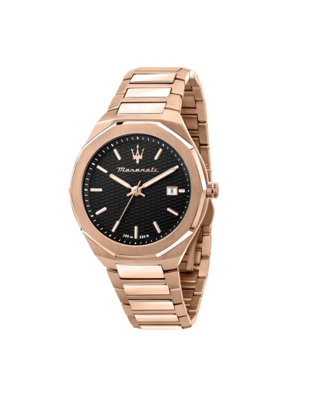 Orologio MASERATI uomo Stile data acciaio oro rosa / nero