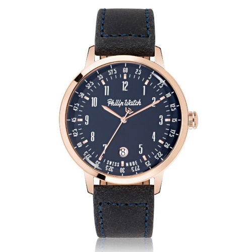 Philip Watch Grand archive 1940 43mm3h blue dial bl s uomo