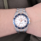 Philip Watch Sealion 42mm 3h w/silver dial br ss+rg uomo