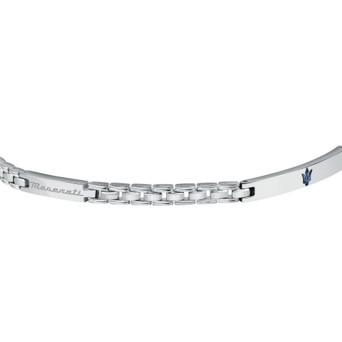 Bracciale MASERATI uomo acciaio logo blu