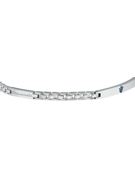 Bracciale MASERATI uomo acciaio logo blu