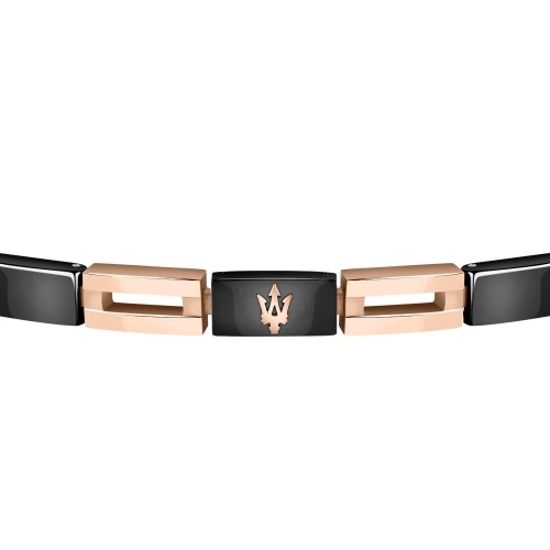 Bracciale MASERATI uomo Ceramic acciaio / oro rosa