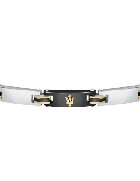Bracciale MASERATI uomo Iconic acciaio / ceramica nera