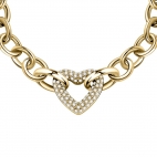 Bracciale MORELLATO Incontri acciaio dorato cuore con strass