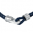 Bracciale MORELLATO uomo Moody pelle blu /acciaio / small