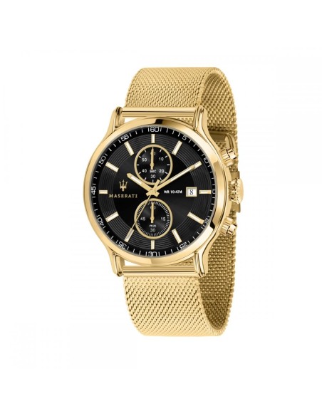 Orologio MASERATI uomo Epoca cronografo acciaio dorato / nero