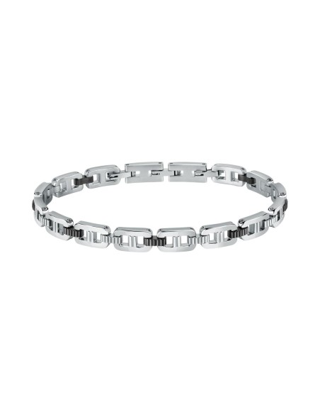 Bracciale MORELLATO uomo Motown acciaio / inserto nero