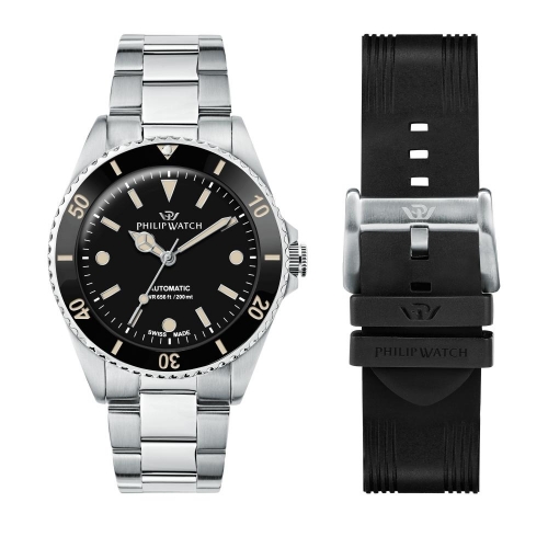 Philip Watch Caribe 42mm auto 3h blk dial br...