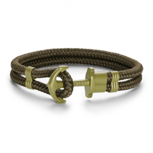Paul Hewitt Nylon phrep olive anchor bracelet olive