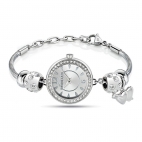 Morellato Drops 26mm 2h silver dial br ss 5 bead donna