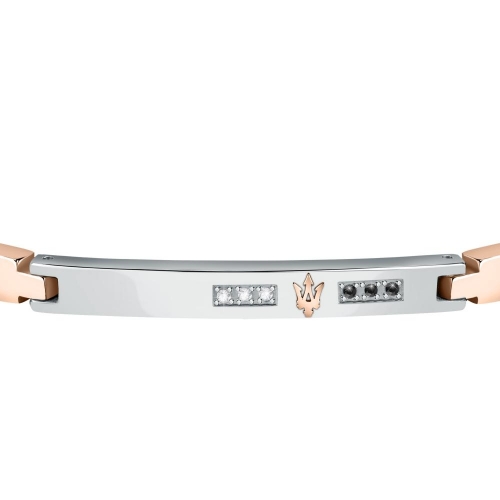 Maserati – Bracciale Uomo Acciaio e Oro Rosa...