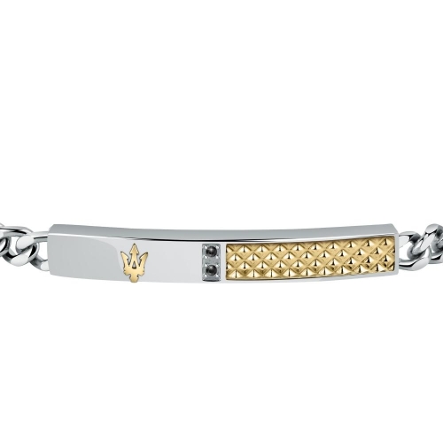 Bracciale MASERATI uomo Tridente acciaio black...