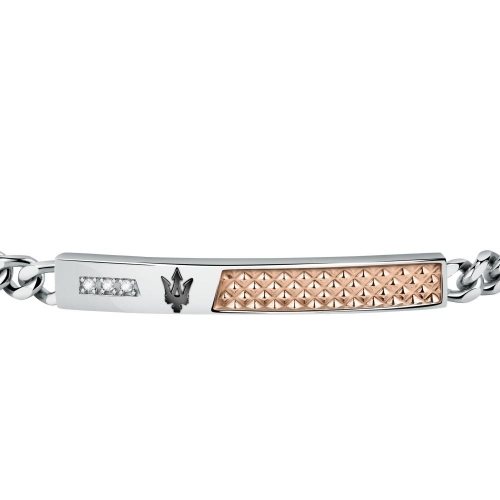 Bracciale MASERATI uomo acciaio / black trident