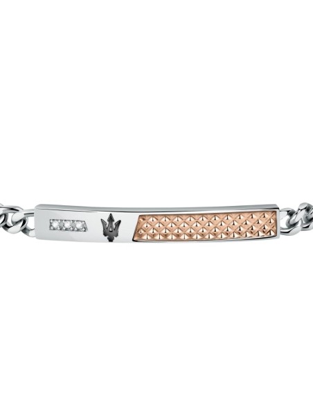 Bracciale MASERATI uomo acciaio / black trident