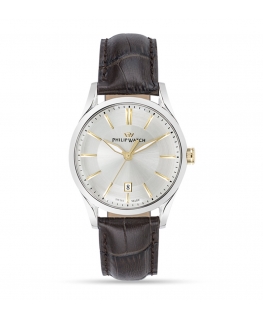 Philip Watch Sunray 39mm 3h whites dial brown strap