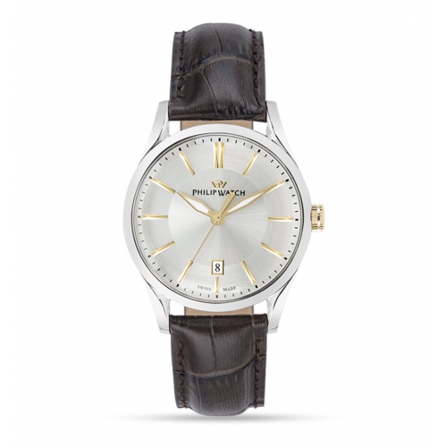 Philip Watch Sunray 39mm 3h whites dial brown strap
