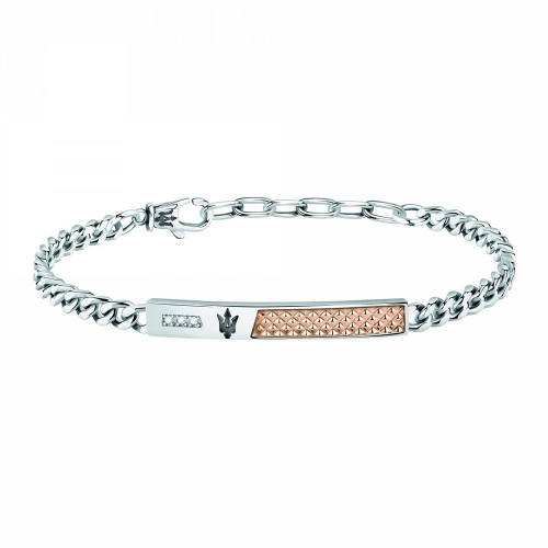 Bracciale MASERATI uomo acciaio / black trident