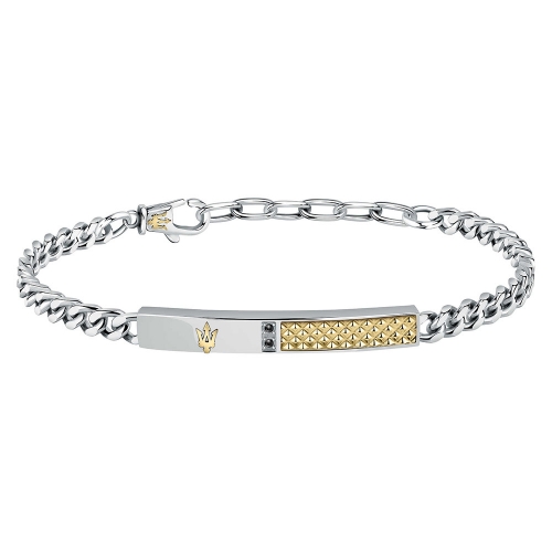 Bracciale MASERATI uomo Tridente acciaio black...