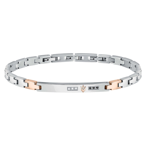 Maserati – Bracciale Uomo Acciaio e Oro Rosa...