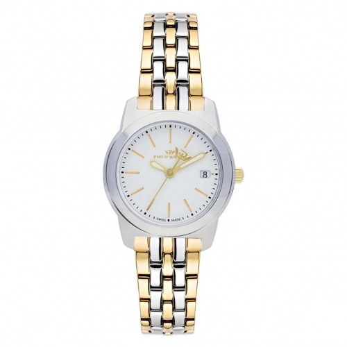 Philip Watch Timeless lady 28mm 3h white dial ss+yg b donna