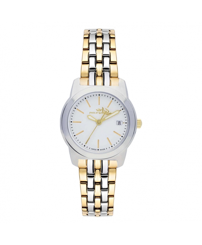 Philip Watch Timeless lady 28mm 3h white dial ss+yg b donna - galleria 1