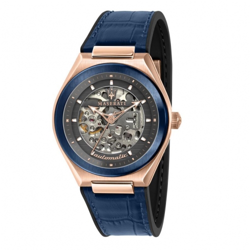 Maserati Triconic 40mm auto gray dial blue st