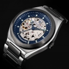 Maserati Triconic 40mm auto blue dial br gun