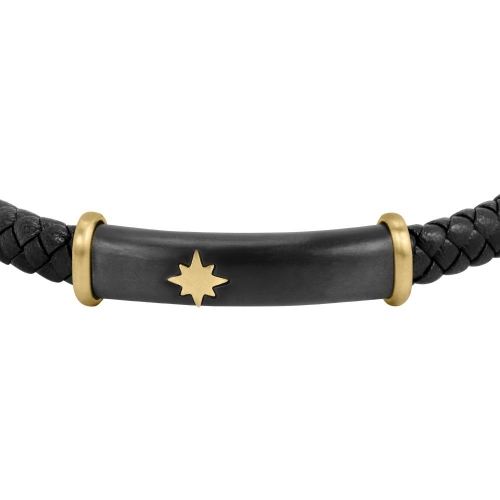 Sector Bandy br. blk leather ip blk+yg 210mm maschile SZV54