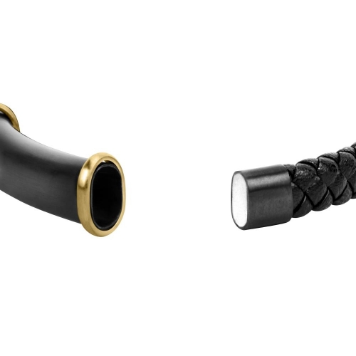 Sector Bandy br. blk leather ip blk+yg 210mm maschile SZV54