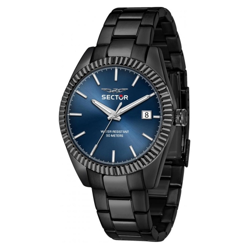 Sector 240 gents 41mm 3h blue dial black br uomo R3253240008