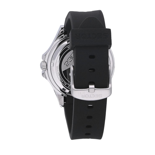 Sector 230 43mm 3h black dial silicon black st uomo R3251161038